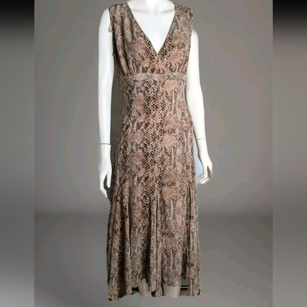 Liz Claiborne Snakeskin Print Fit n Flare Dress 8 Flirty